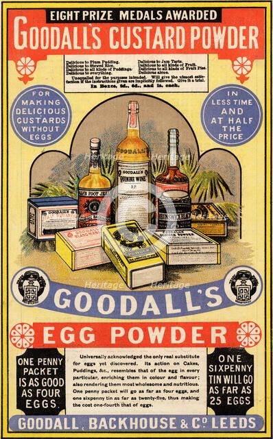 Goodall’s Custard & Egg Powder, 19th century. Artist: Unknown