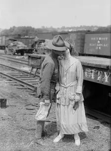 Goodbye to 1st field artillery, between c1915 and c1920. Creator: Bain News Service