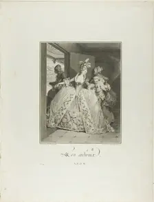 Goodbyes, from Monument du Costume Physique et Moral de la fin du Dix-huitième siècle, 1777. Creator: Nicolas Delaunay