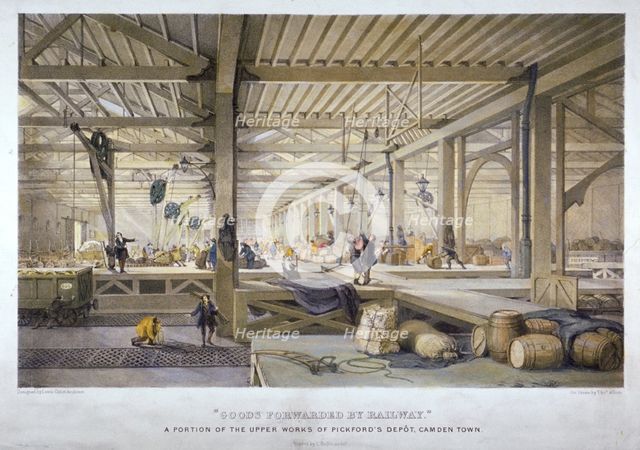 'Goods forwarded by railway', 19th century. Artist: Thomas Allom