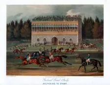 Goodwood Grand Stand, Preparing to Start 1836. Creator: Richard Gilson Reeve