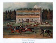 Goodwood Grand Stand, Preparing to Start 1836. Creator: Richard Gilson Reeve