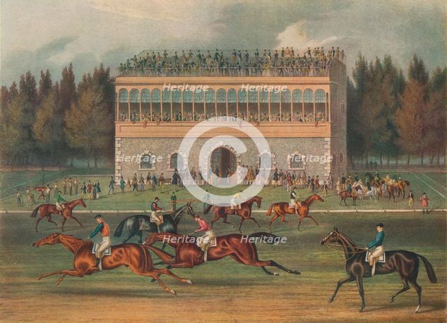 'Goodwood Grand Stand. Preparing to Start', 1836. Creator: Richard Gilson Reeve.