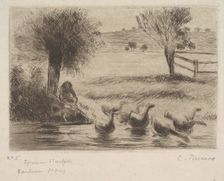 Goose Girl, 1888. Creator: Camille Pissarro