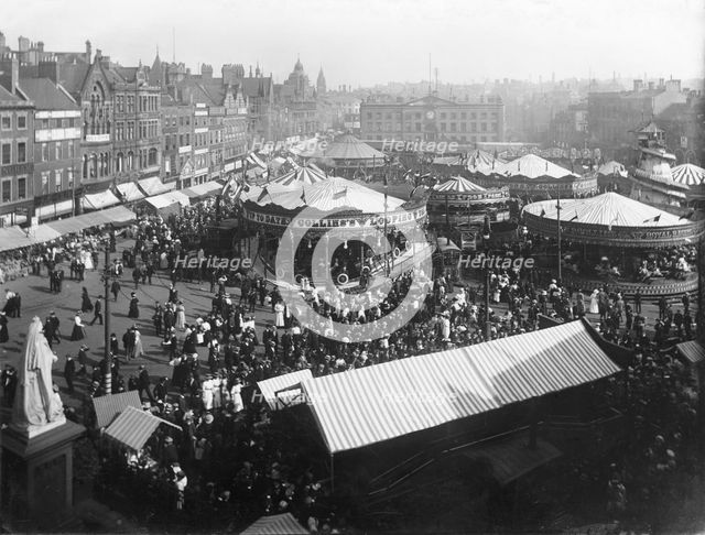 Goose Fair, Market Place, Nottingham, Nottinghamshire, 1908. Creator: Henson & Co.