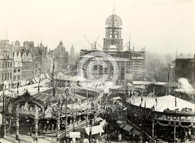 Goose Fair, Market Place, Nottingham, Nottinghamshire, 1927. Creator: Henson & Co.