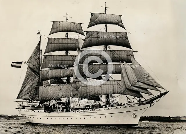 Gorch Fock for the first time under full sail, 1933. Creator: Unknown.