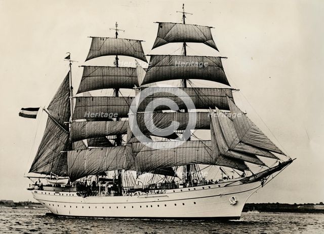 Gorch Fock for the first time under full sail, 1933. Creator: Unknown.