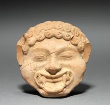 Gorgon Plaque with Incised Figure of a Dancing Satyr, c. 525-475 BC. Creator: Unknown