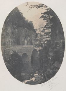 Gorge at Eaux Chaudes, Pyrenees, c. 1855. Creator: Jean-Jacques Heilmann (French, 1822-1859)