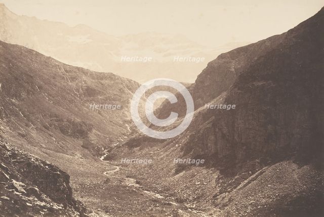Gorge d'Estaubé prise des gloriettes d'Héas, St-Sauveur, 1853. Creator: Joseph Vigier.