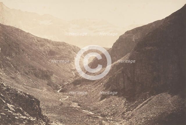 Gorge d'Estaubé prise des gloriettes d'Héas, St-Sauveur, 1853. Creator: Joseph Vigier.