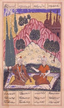 Gorgin Leads Bishan Astray, Folio from a Shahnama (Book of Kings), between 1620 and 1623. Creator: Unknown