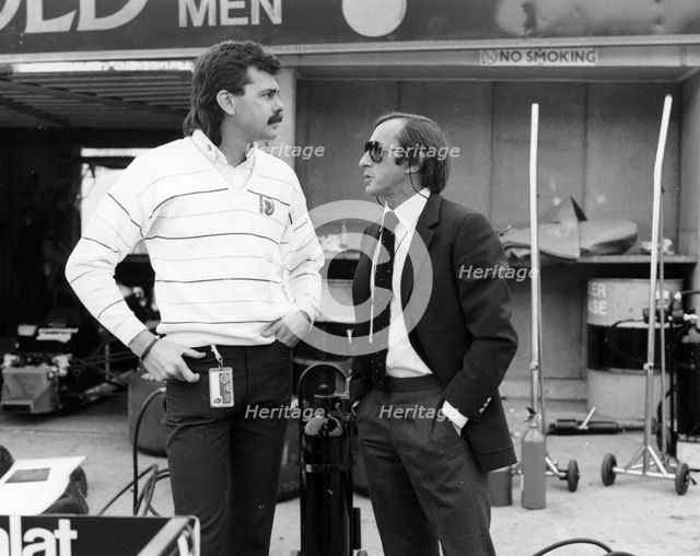 Gordon Murray (on the left) with Jackie Stewart, July 1984. Artist: Unknown