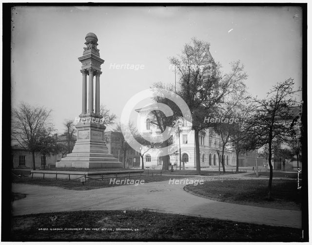 Gordon Monument and post office, Savannah, Ga., c1900. Creator: Unknown.