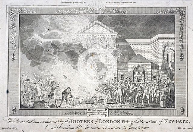 Gordon Riots, Newgate Prison, London, 1780. Artist: Thornton