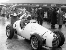 Gordini of Belgian racing driver Andre Pillette in the paddock at Aintree, Merseyside, 1955. Creator: Unknown
