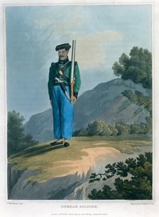 Gorkah Soldier 1819. Creator: Havell & Son