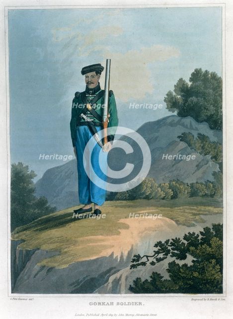 'Gorkah Soldier', 1819. Creator: Havell & Son.