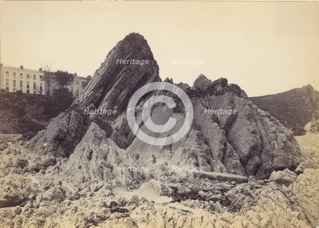 Goscar (God's Rock) and Croft Terrace, Tenby, Wales, 1870s. Creator: Francis Bedford.
