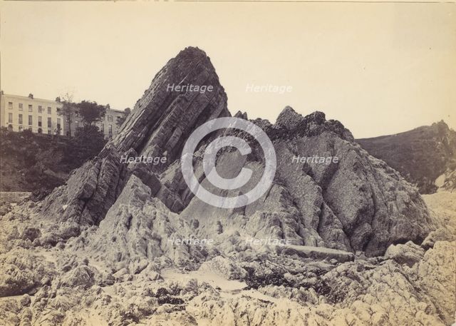 Goscar (God's Rock) and Croft Terrace, Tenby, Wales, 1870s. Creator: Francis Bedford.