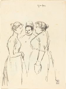 Gossiping Women, late 19th-early 20th century. Creator: Theophile Alexandre Steinlen