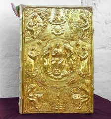 Gospel belonging to the nun Varsanofiia, the tsarevnas governess, Trinity Monastery..., 1911. Creator: Sergey Mikhaylovich Prokudin-Gorsky