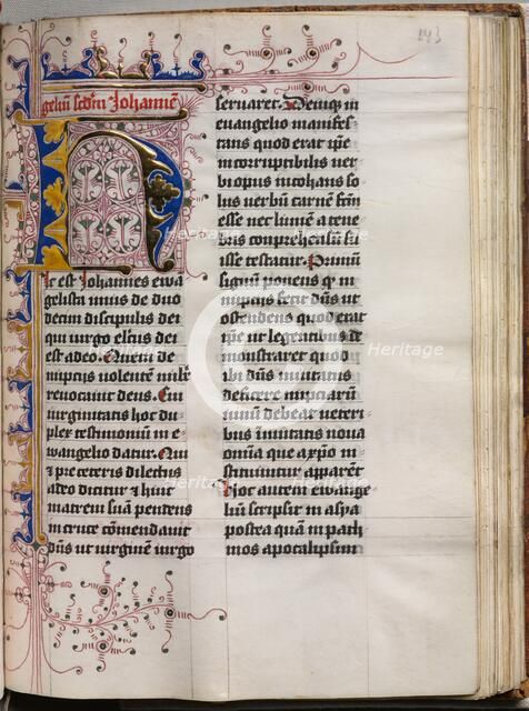 Gospel Book with Evangelist Portraits: Decorated Initial, c. 1480. Creator: Hausbuch Master (German).