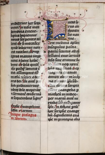 Gospel Book with Evangelist Portraits: Decorated Initial, c. 1480. Creator: Hausbuch Master (German).