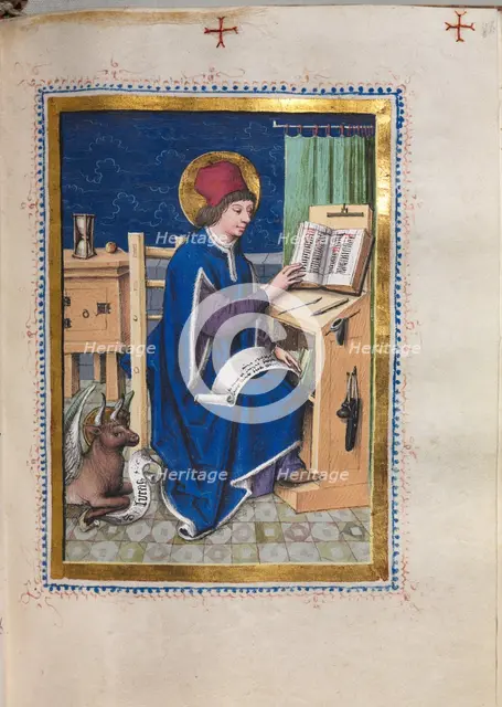 Gospel Book with Evangelist Portraits: Saint Luke, 1480-1500. Creator: Hausbuch Master (German).