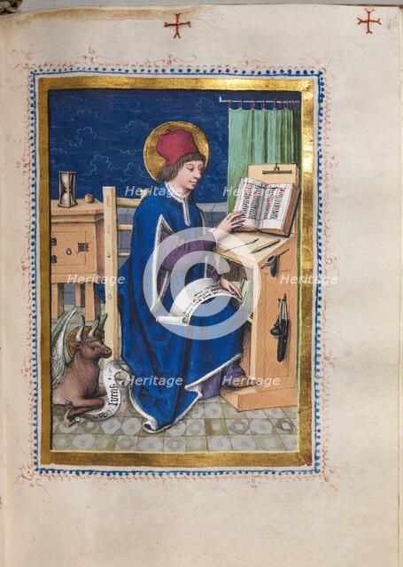 Gospel Book with Evangelist Portraits: Saint Luke, 1480-1500. Creator: Hausbuch Master (German).