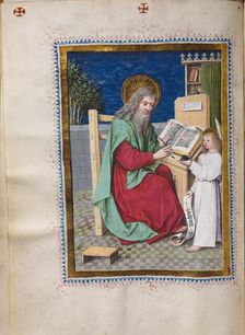 Gospel Book with Evangelist Portraits: Saint Matthew, c. 1480. Creator: Hausbuch Master (German)