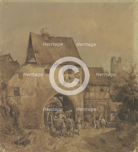 Gate to Munzenberg, c1840s. Creator: Jakob Dielmann.