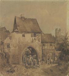 Gate to Munzenberg, c1840s. Creator: Jakob Dielmann