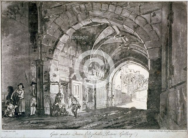 Gate under Queen Elizabeth's Picture Gallery, Windsor Castle, Berkshire, 1812. Artist: Paul Sandby