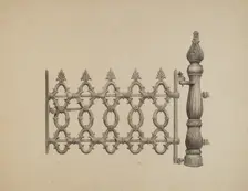 Gate and Gatepost, c. 1940. Creator: Jerome Hoxie