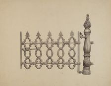 Gate and Gatepost, c. 1940. Creator: Jerome Hoxie