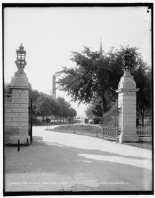 Gate at Water Works Park, Detroit, between 1890 and 1901. Creator: Unknown