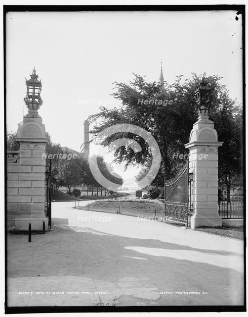 Gate at Water Works Park, Detroit, between 1890 and 1901. Creator: Unknown.
