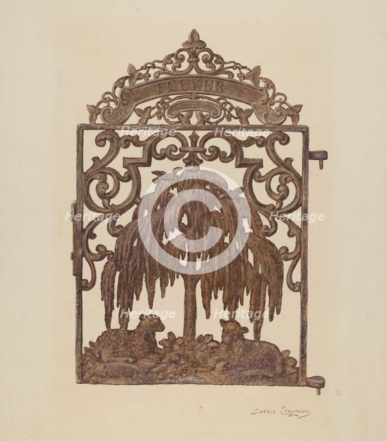 Gate, c. 1940. Creator: Sarkis Erganian.