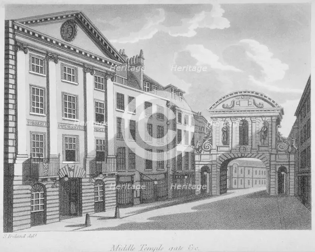 Gate House, Middle Temple, City of London, 1800. Artist: Anon