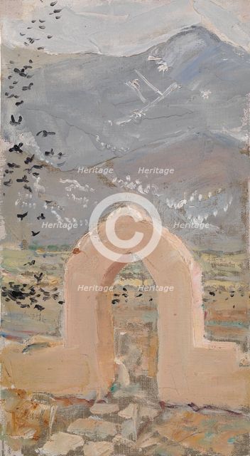 Gate in Taos, 1925. Creator: Akseli Gallen-Kallela.