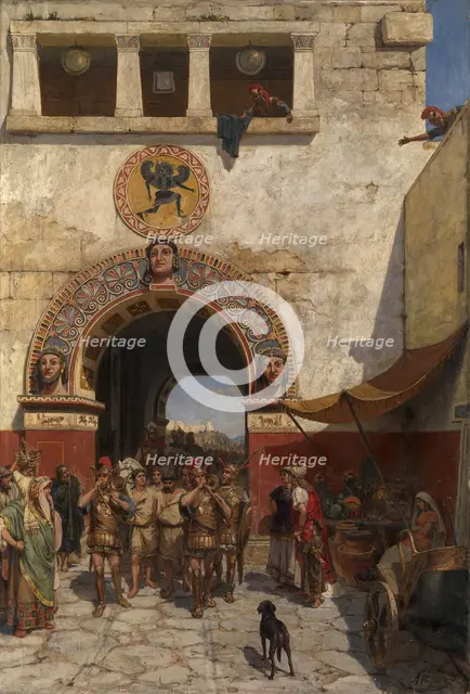 Gate in Volterra, Etruria. Artist: Svedomsky, Alexander Alexandrovich (1848-1911)