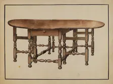 Gate-leg Table, 1936. Creator: Fletcher Hanks
