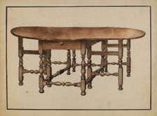 Gate-leg Table, 1936. Creator: Fletcher Hanks