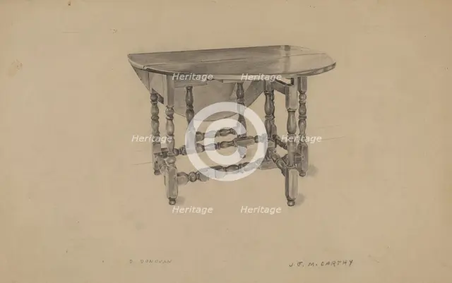 Gate-leg Table, c. 1936. Creator: Rex Dolmith.