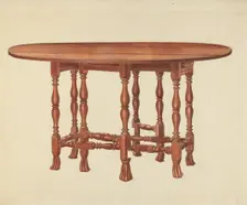 Gate Leg Table, c. 1940. Creator: Frank Wenger