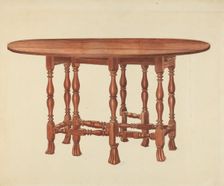 Gate Leg Table, c. 1940. Creator: Frank Wenger