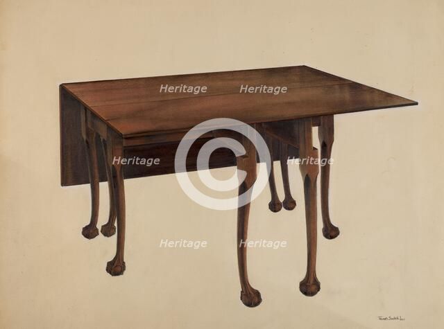 Gate-legged Table, Ball & Claw Feet, c. 1938. Creator: Joseph Sudek.