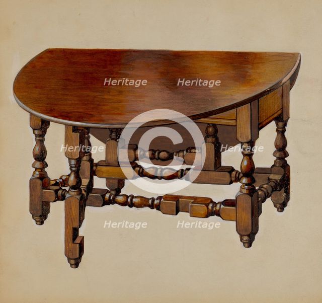 Gate-legged Table, c. 1936. Creator: George Nelson.